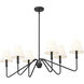 Kennedy 6 Light 41.63 inch Natural Black Linear Pendant Ceiling Light in Ivory Linen